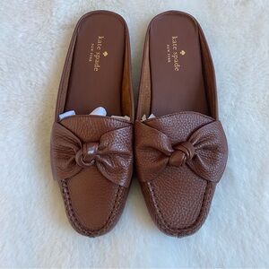 Kate Spade Mallory Leather Bow Mules Luggage Color | 7
